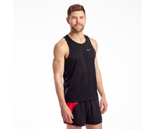 Tenis Saucony Stopwatch Singlet Hombre Tops Ropa Negras México MX-853-GJ